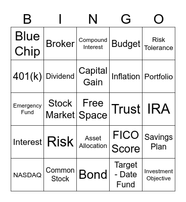 FINANCIAL BINGO Card