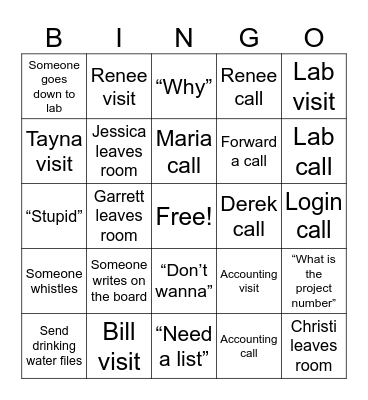 PM Bingo Card