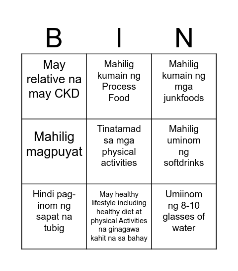 BINGO Card