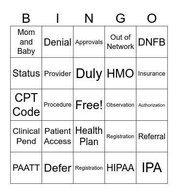 Bingo Card