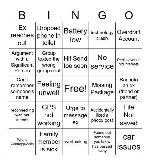 2024 Mercury Retrograde Bingo Card