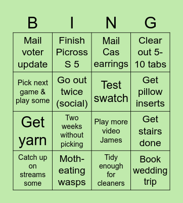 April Bingo Card