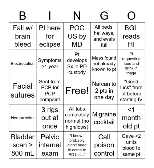 April Bingo Card