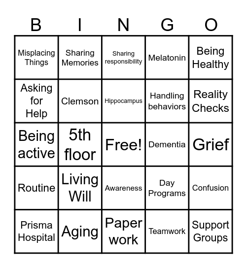 Advance Care Planning Bingo 2 Bingo Card