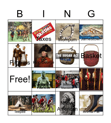 Native Americans to Tea Act Bingo Card