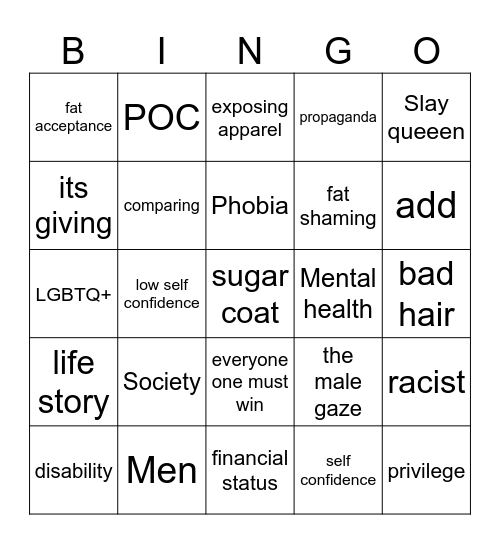 weeee Bingo Card