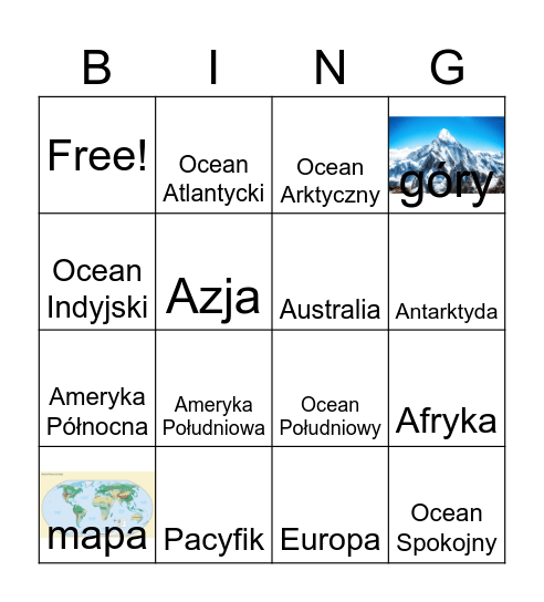 Geografia Bingo Card