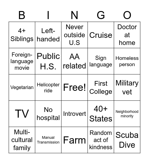 DEIB Card #3 Bingo Card