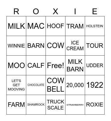SHAMROCK FARMS BINGO Card