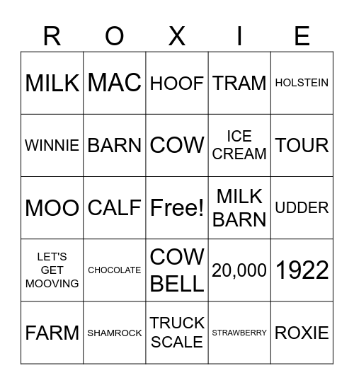 SHAMROCK FARMS BINGO Card