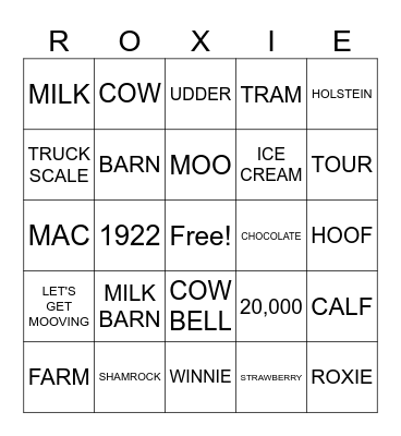 SHAMROCK FARMS BINGO Card