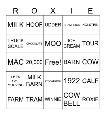 SHAMROCK FARMS BINGO Card