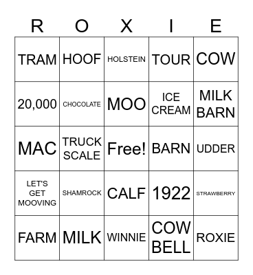 SHAMROCK FARMS BINGO Card