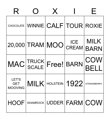 SHAMROCK FARMS BINGO Card