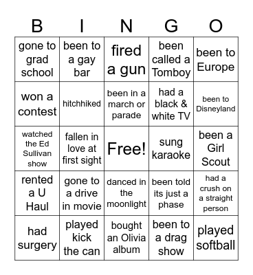 Have You Ever... Bingo Card