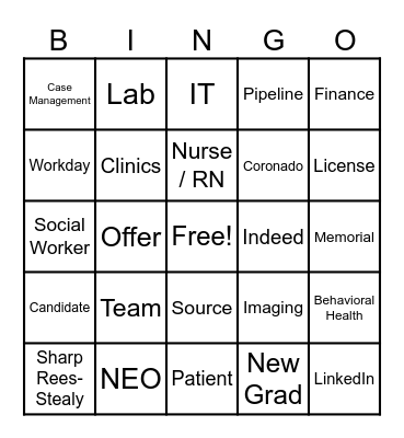 Sharp TA Bingo Card