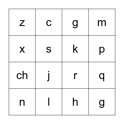 I N I C I A L E S Bingo Card