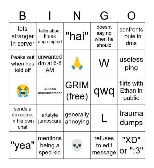 Grim Bingo Card