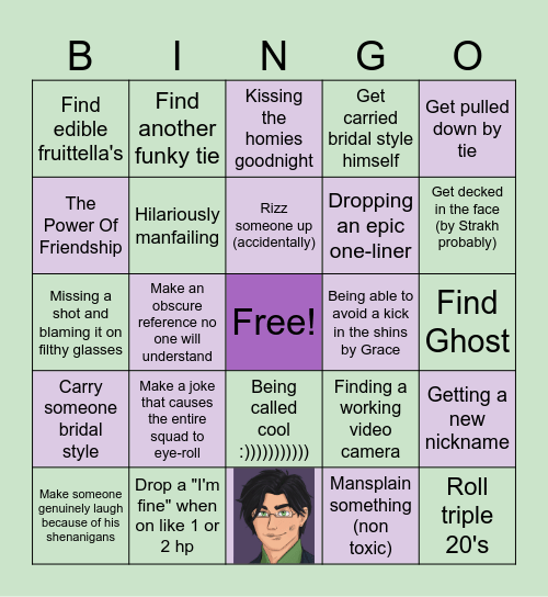 Aeneas Bingo Card