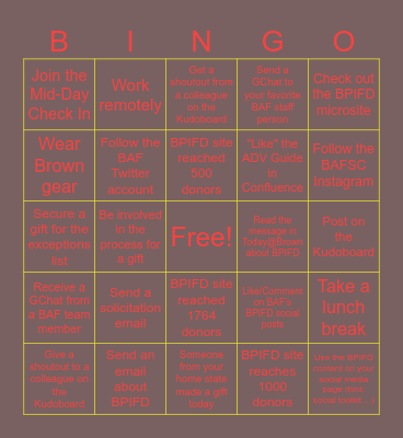 BPIFD - ADV Card Bingo Card
