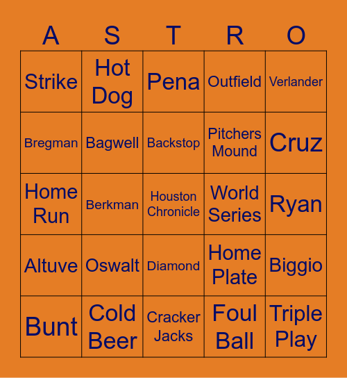 ASTROS BINGO Card