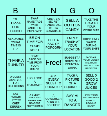 SPRING BREAK Bingo Card