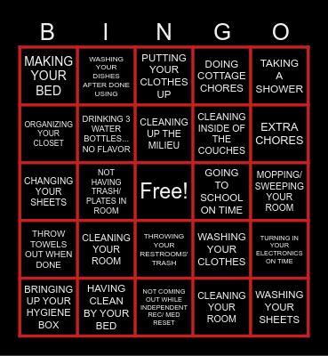 COTTAGE BINGO Card