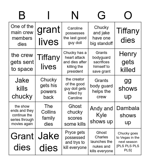 chucky season 3 part 2 bingo Card