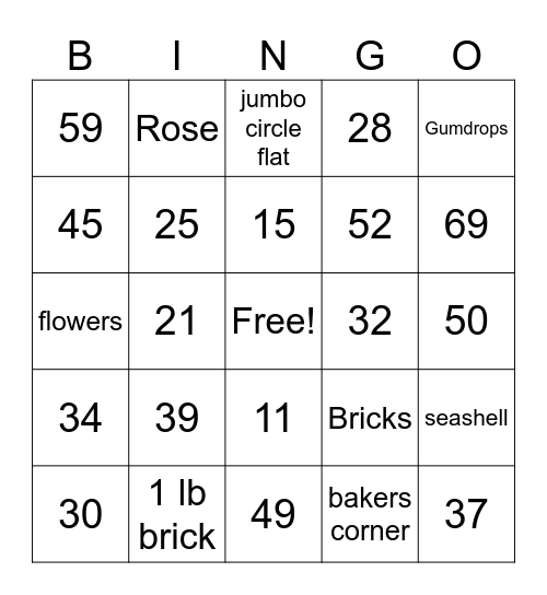 Baking Soda Bingo Card