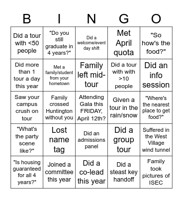 HApril Bingo! Bingo Card