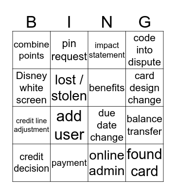 PO6 BINGO Card