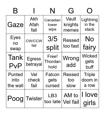 Milk Tea Bingo Card