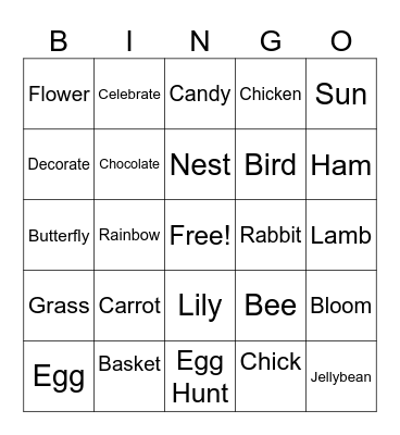 RIT Players Easter Bingo! Bingo Card