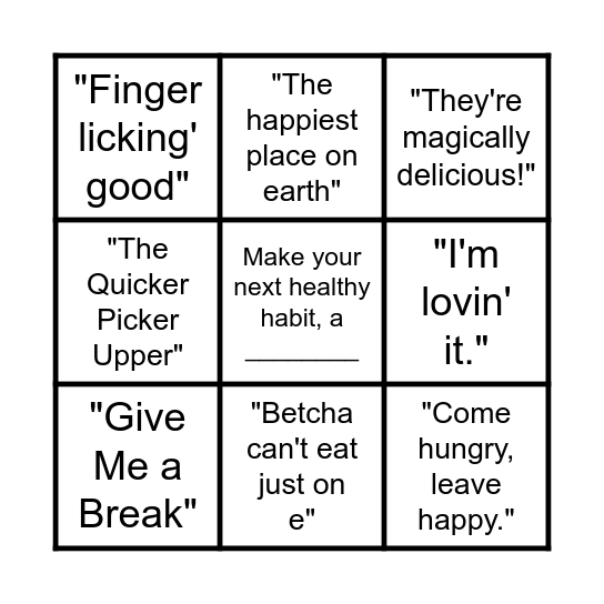 ChiroHabit Slogan Bingo Card