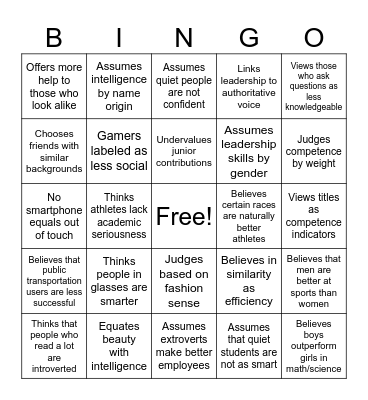 Unbox Your Bias! Bingo Card
