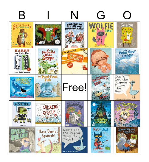 Kinder Books Bingo Card
