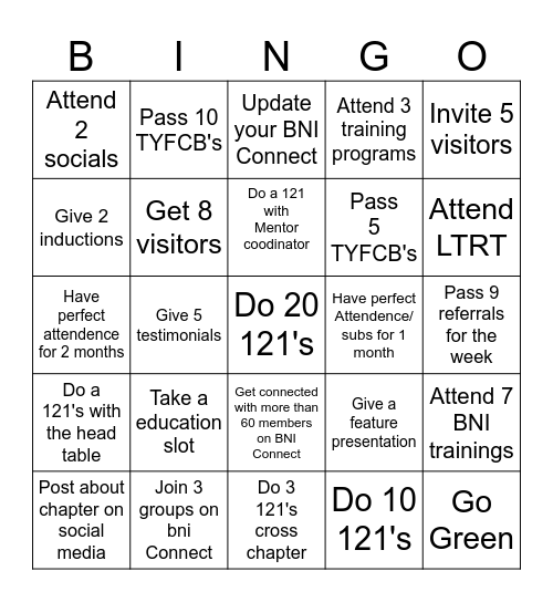 BNI Aces Bingo Card