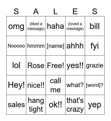 Lisa Clichés Bingo Card
