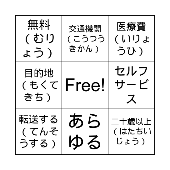 日本のコンビニ Bingo Card
