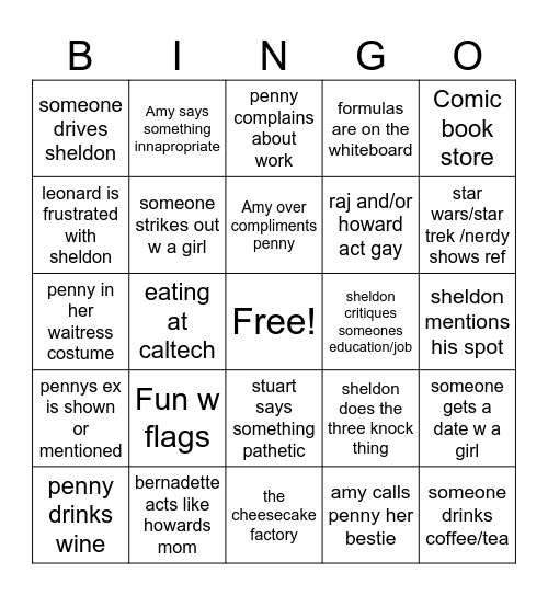 BBT BINGO Card