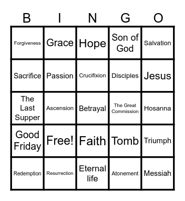 Easter Bingo Card