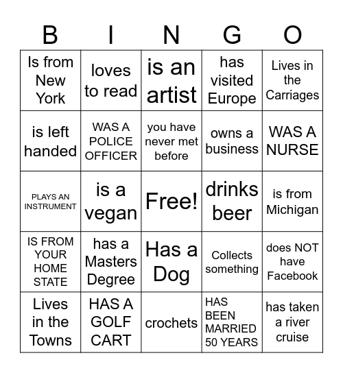 FIND SOMEONE WHO... Bingo Card