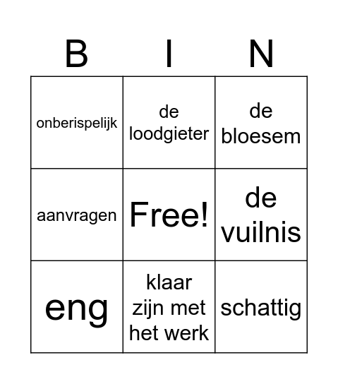 Examenidiom 14-16 Bingo Card