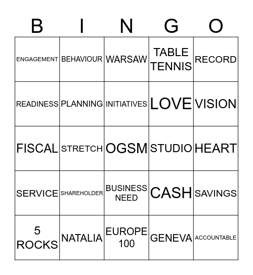 ARTWORK Bingo Card