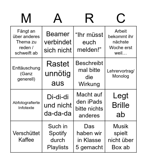 Marc-Bingo Card