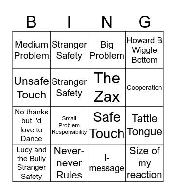GRADE 1 Bingo Card
