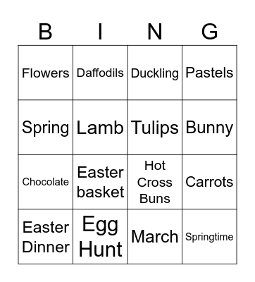 Easter Bingo Card