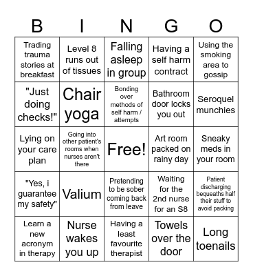 Level 8 Bingo Card
