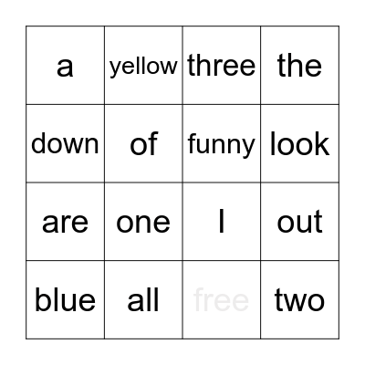 Tricky Words Bingo Card