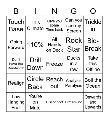 Teams Call Bingo Card